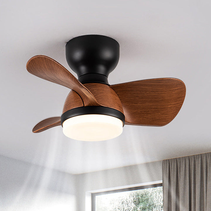 Holz einfach stilvoll Schlafzimmer Deckenventilator mit LED-Licht