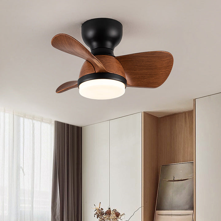 Holz einfach stilvoll Schlafzimmer Deckenventilator mit LED-Licht