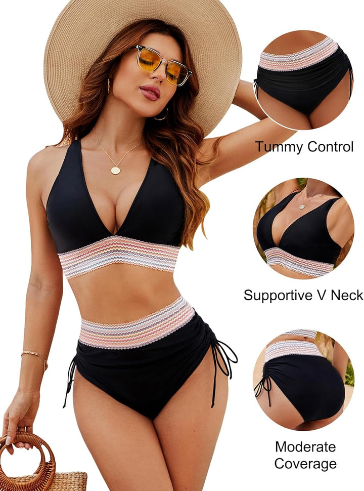 Meryl® Bikini-Sets mit hoher Taille und Bauchansatz