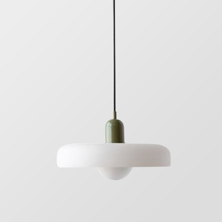 Bauhaus Pendelleuchte aus farbigem Glas