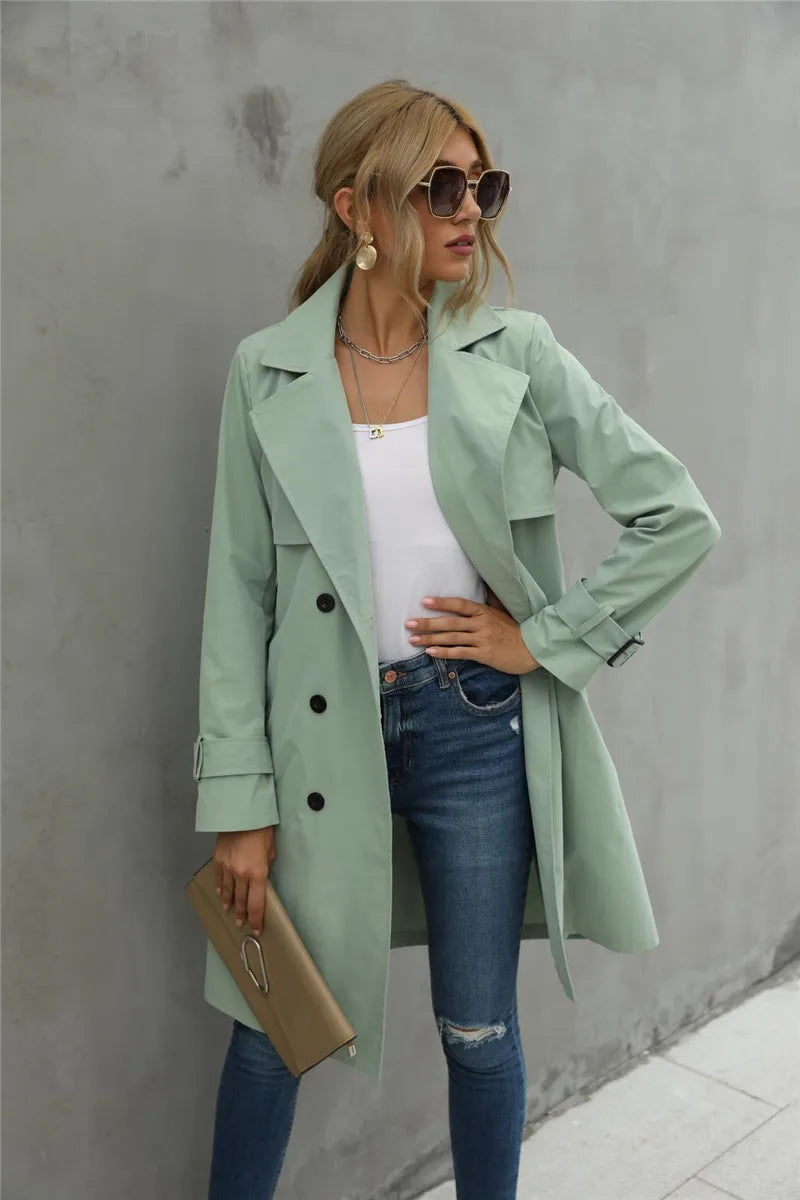 Corinne | Eleganter, bequemer Trenchcoat mit Reverskragen