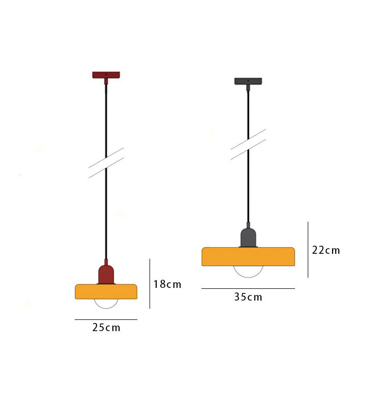 Bauhaus Pendelleuchte aus farbigem Glas