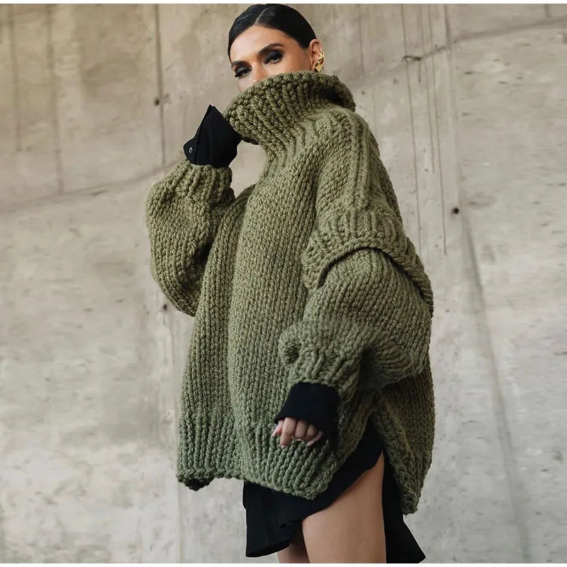 Nerissa | Bequemer Strick-Rollkragenpullover mit weiten Ärmeln