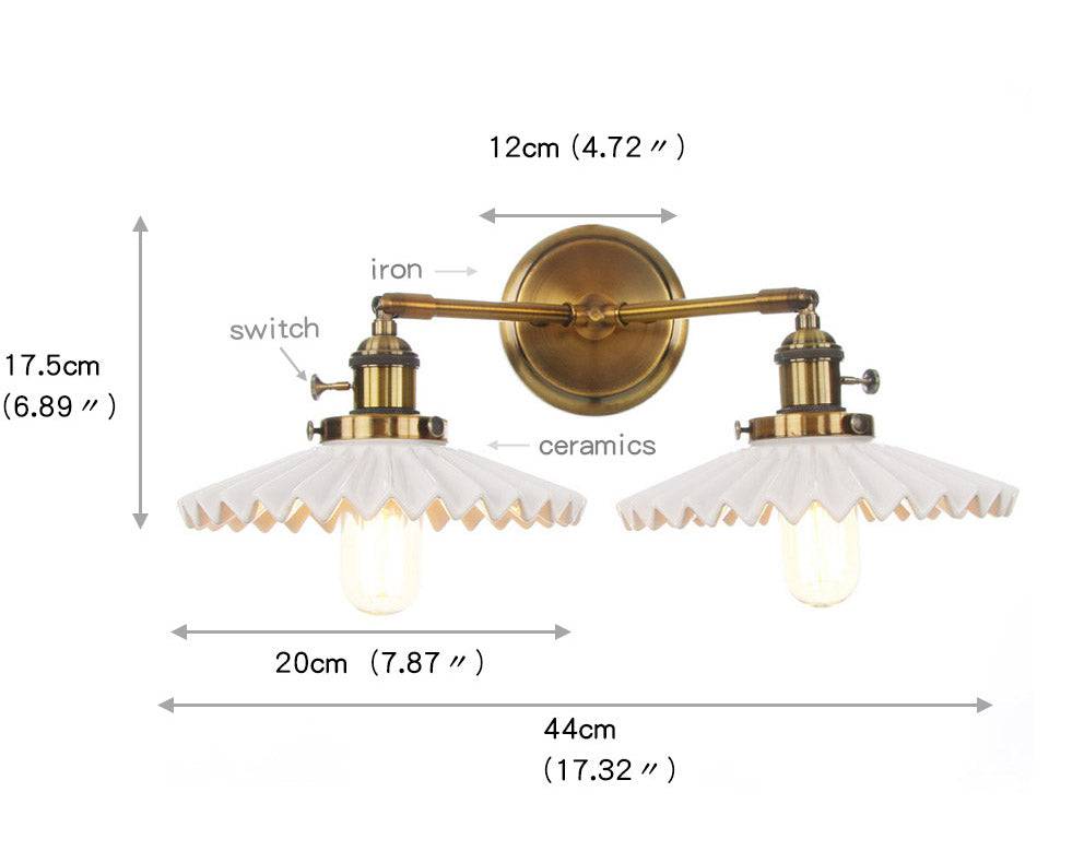 Antike keramische Doppelkopf-Lampe