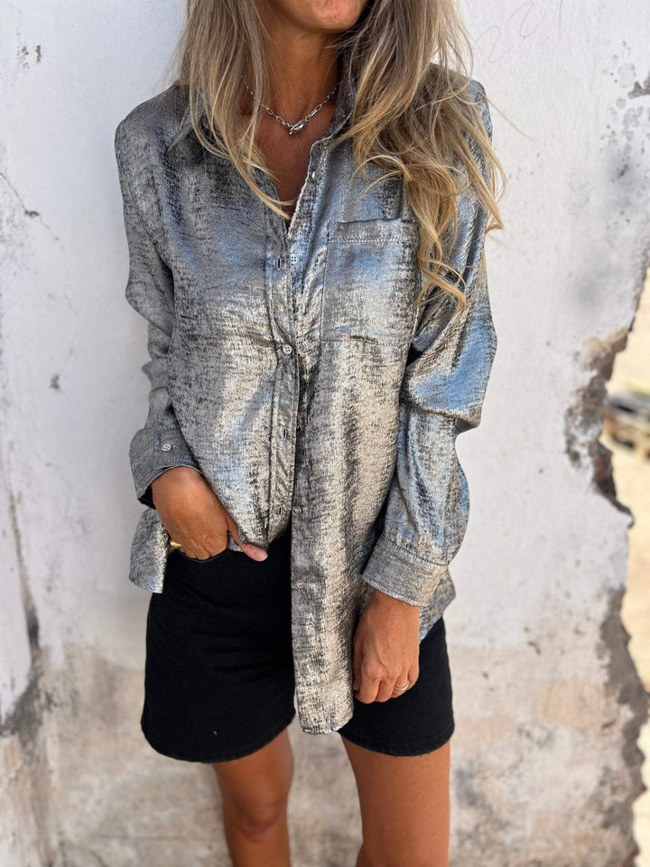 Tallis™ Metallic-Bluse