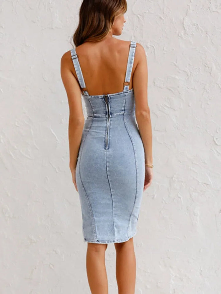 Keziah - Denim-Kleid mit verstellbaren Trägern