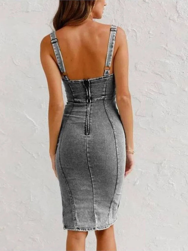 Keziah - Denim-Kleid mit verstellbaren Trägern