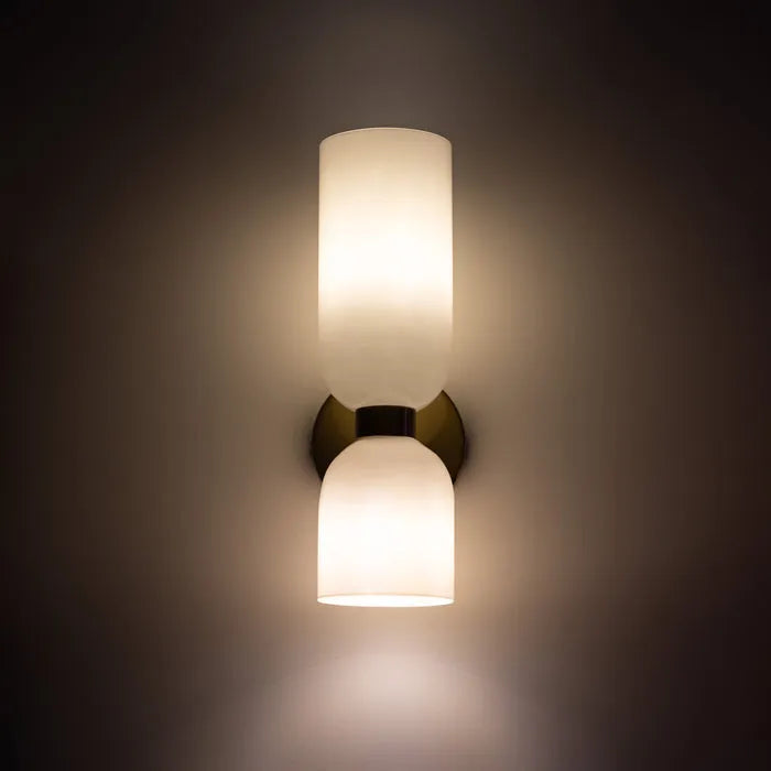 Doppelkopf Glas Wandleuchte LED Sconce