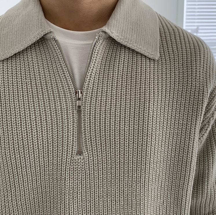 Ryan™ - Strickpullover mit halbem Reißverschlusskragen