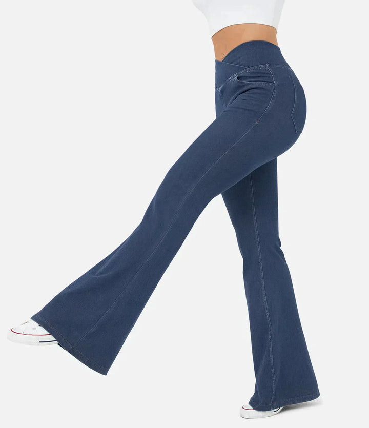 Cassia™ Stretch-Schlagjeans mit hoher Taille