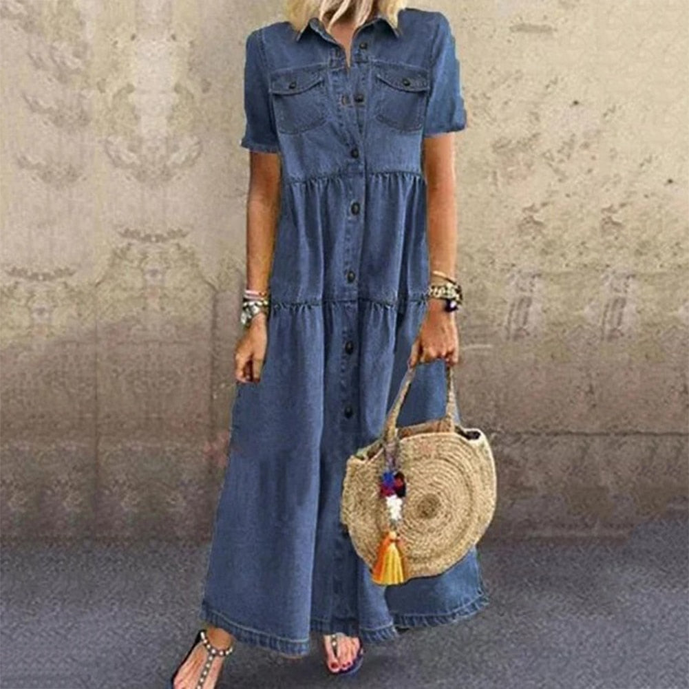 Rhea™ mühelos schickes Maxi-Kleid aus Denim