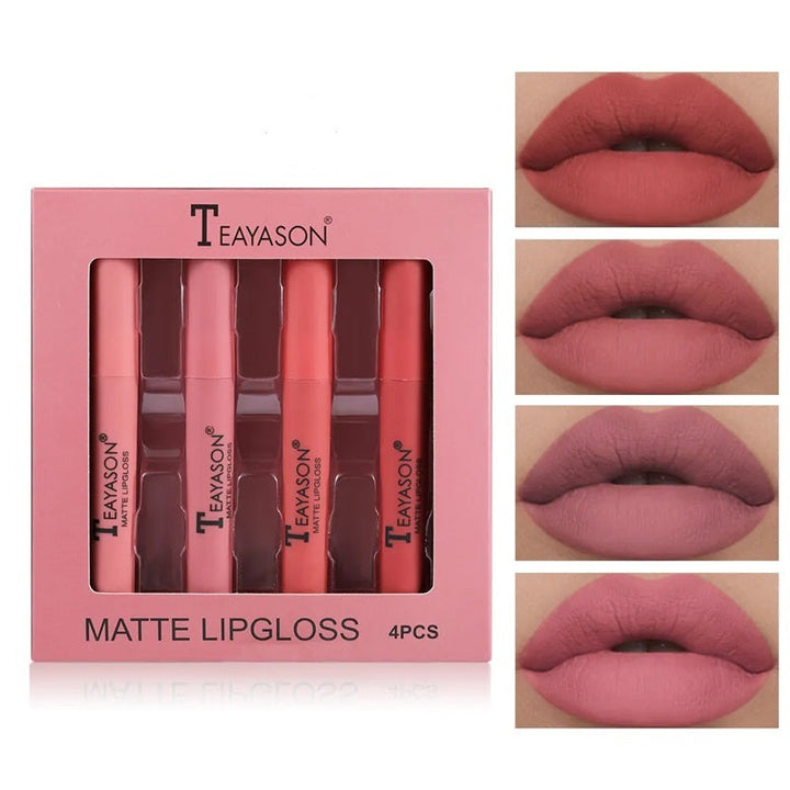 LilyLush - TEAYASON 4Pcs wasserfester, komfortabler und makelloser Lippenstift