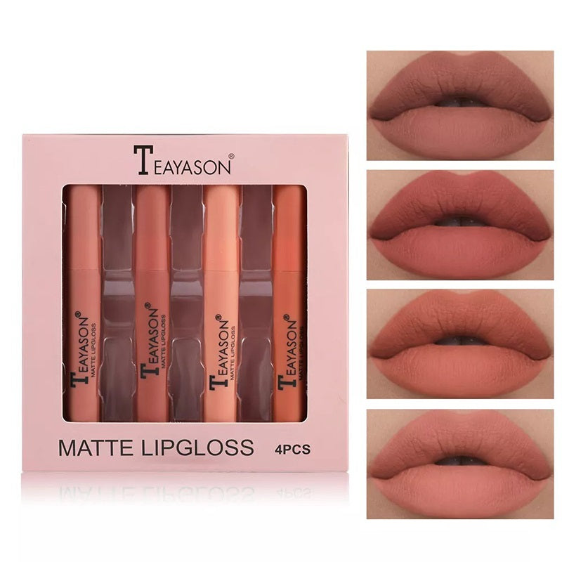 LilyLush - TEAYASON 4Pcs wasserfester, komfortabler und makelloser Lippenstift