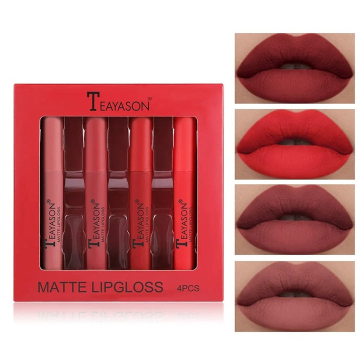 LilyLush - TEAYASON 4Pcs wasserfester, komfortabler und makelloser Lippenstift