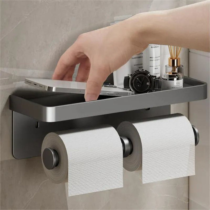 PlatinumGleam - Multifunktionaler Toilettenpapierhalter